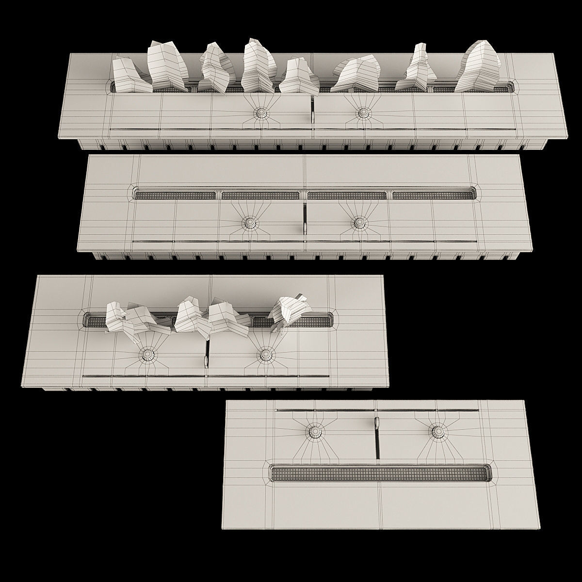 Bio Fireplaces Set 3D model_5