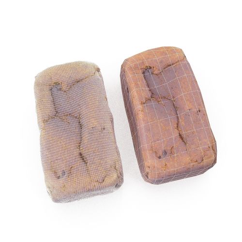 Malt Loaf - High and Low Poly versions Low-poly 3D model 7