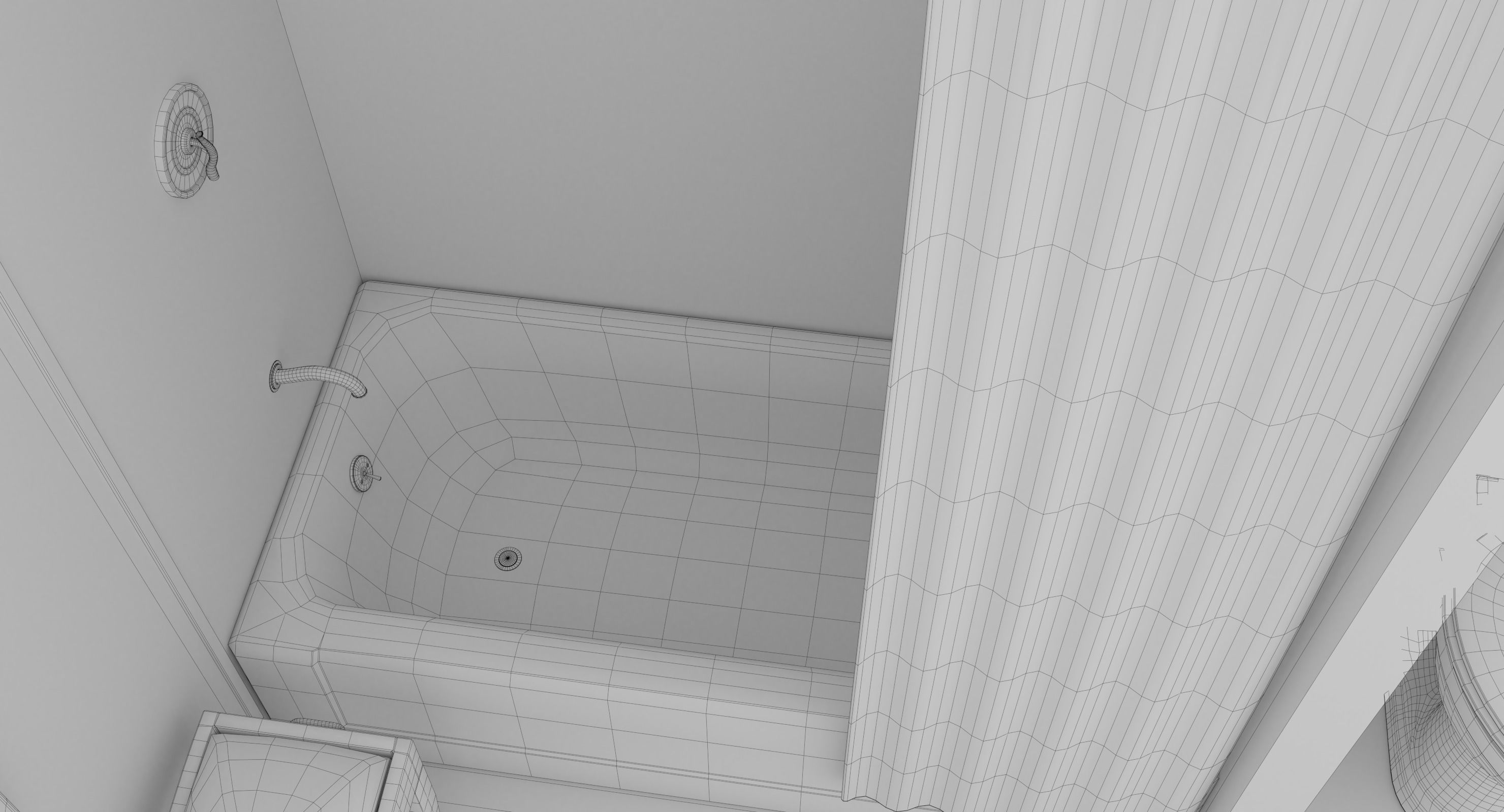 Bathroom with toilet and sink 3D model_8