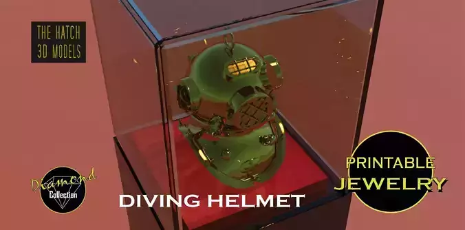 Printable Diving Helmet Pendant