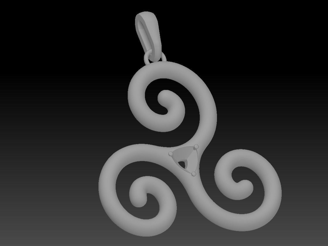 Triskell pendant 3D print model_1