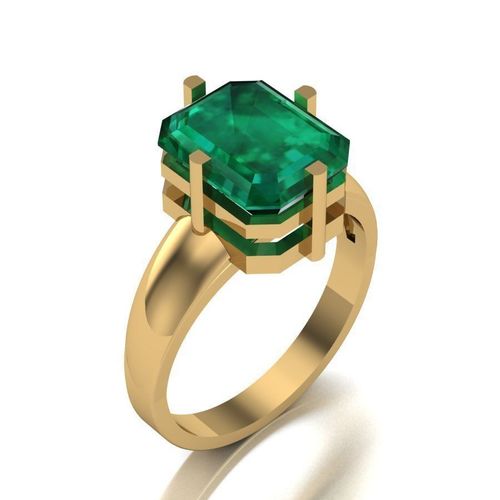 Ring with emerald 3D print model