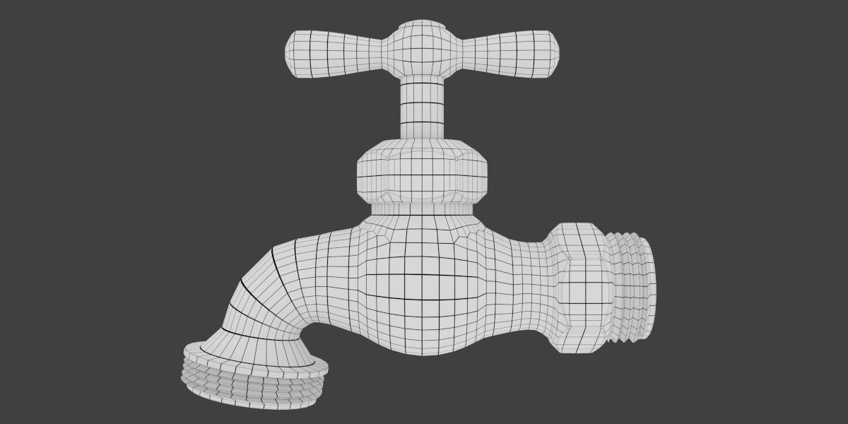 Spigot water tap Low-poly 3D model_5