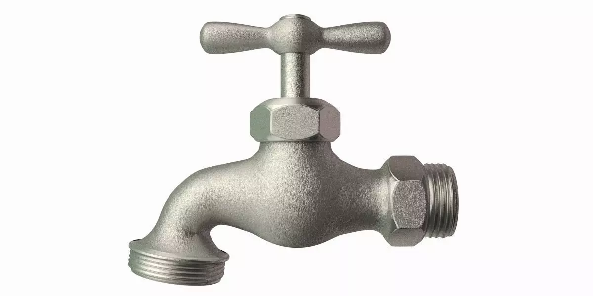 Spigot water tap Low-poly 3D model_0