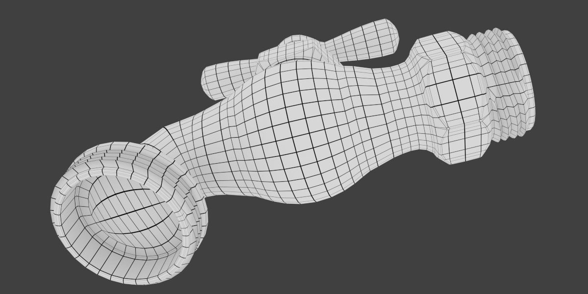 Spigot water tap Low-poly 3D model_6