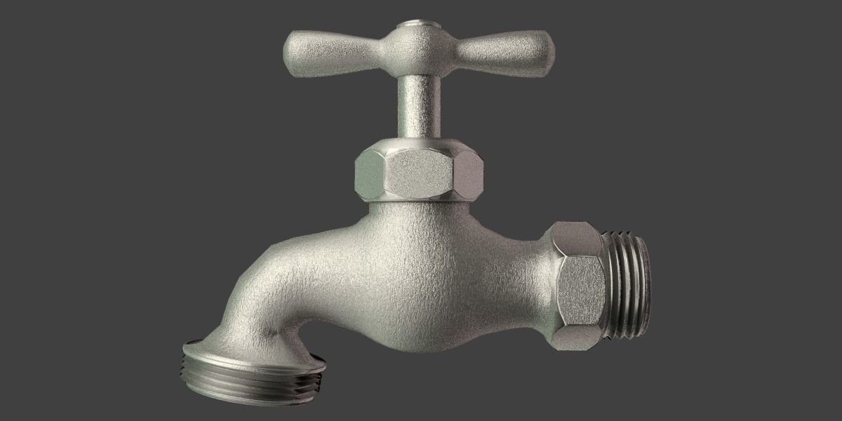 Spigot water tap Low-poly 3D model_2