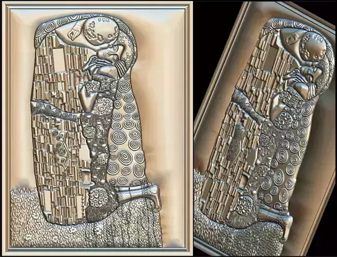 Gustav Klimt The Kiss for CNC 3D Router 3D print model