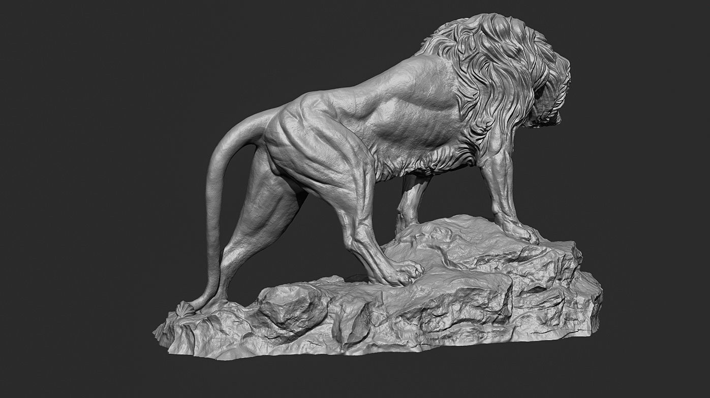 Lion Sculpture 3d print model 3D print model_17