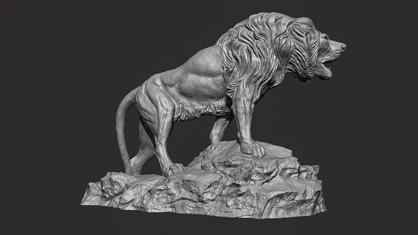 Lion Sculpture 3d print model 3D print model_18