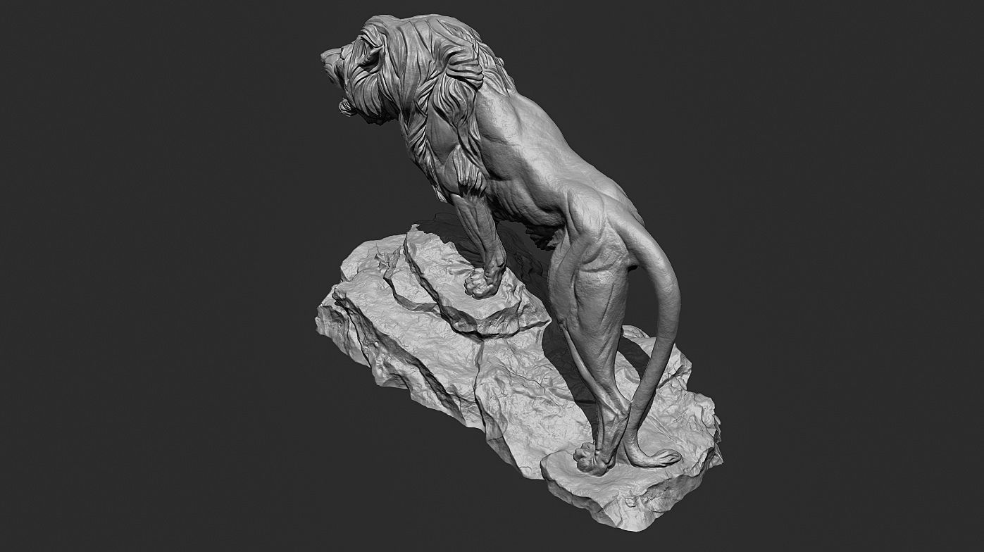 Lion Sculpture 3d print model 3D print model_16