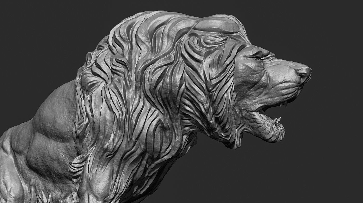 Lion Sculpture 3d print model 3D print model_19