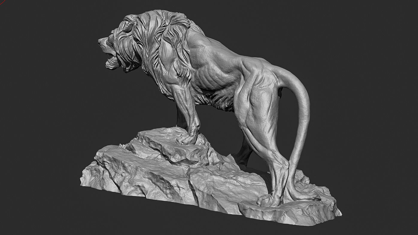 Lion Sculpture 3d print model 3D print model_15