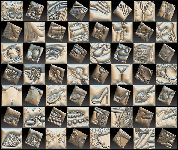 Set Women Theme Basorelief for CNC 3D Router 3D print model
