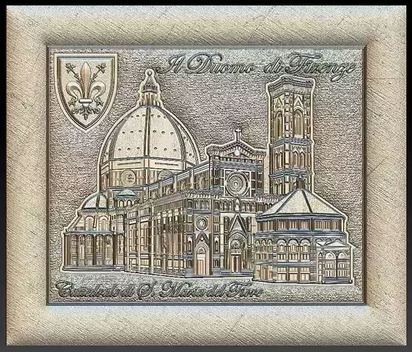 Florence Cathedral Santa Maria del Fiore for Embossing Hot foil 3D print model