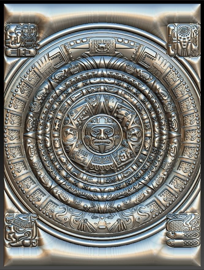 The Mayan Calendar for CNC 3D Router 3D print model_3