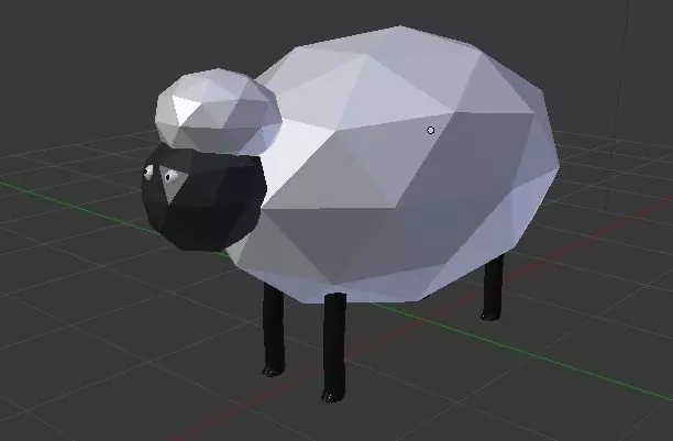 Sheep polygonal Free low-poly 3D model_0