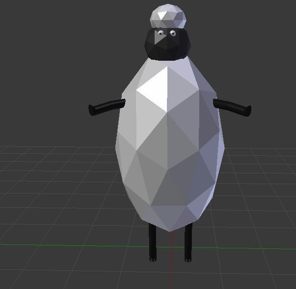 Sheep polygonal Free low-poly 3D model_4