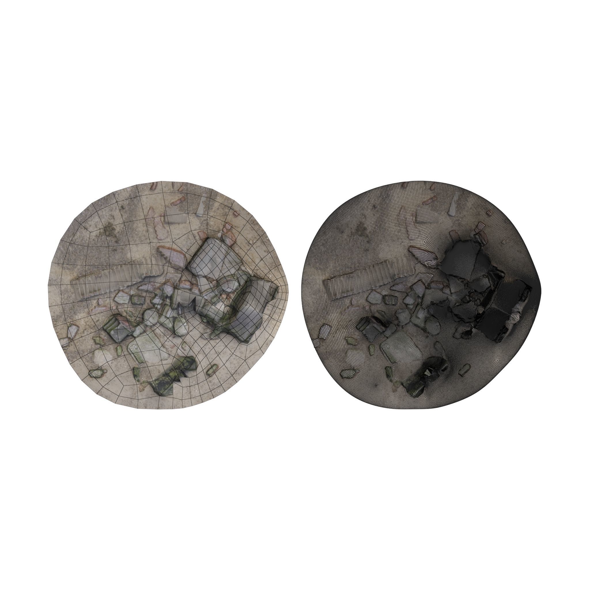 Ruins - High and Low Poly Versions Low-poly 3D model_2