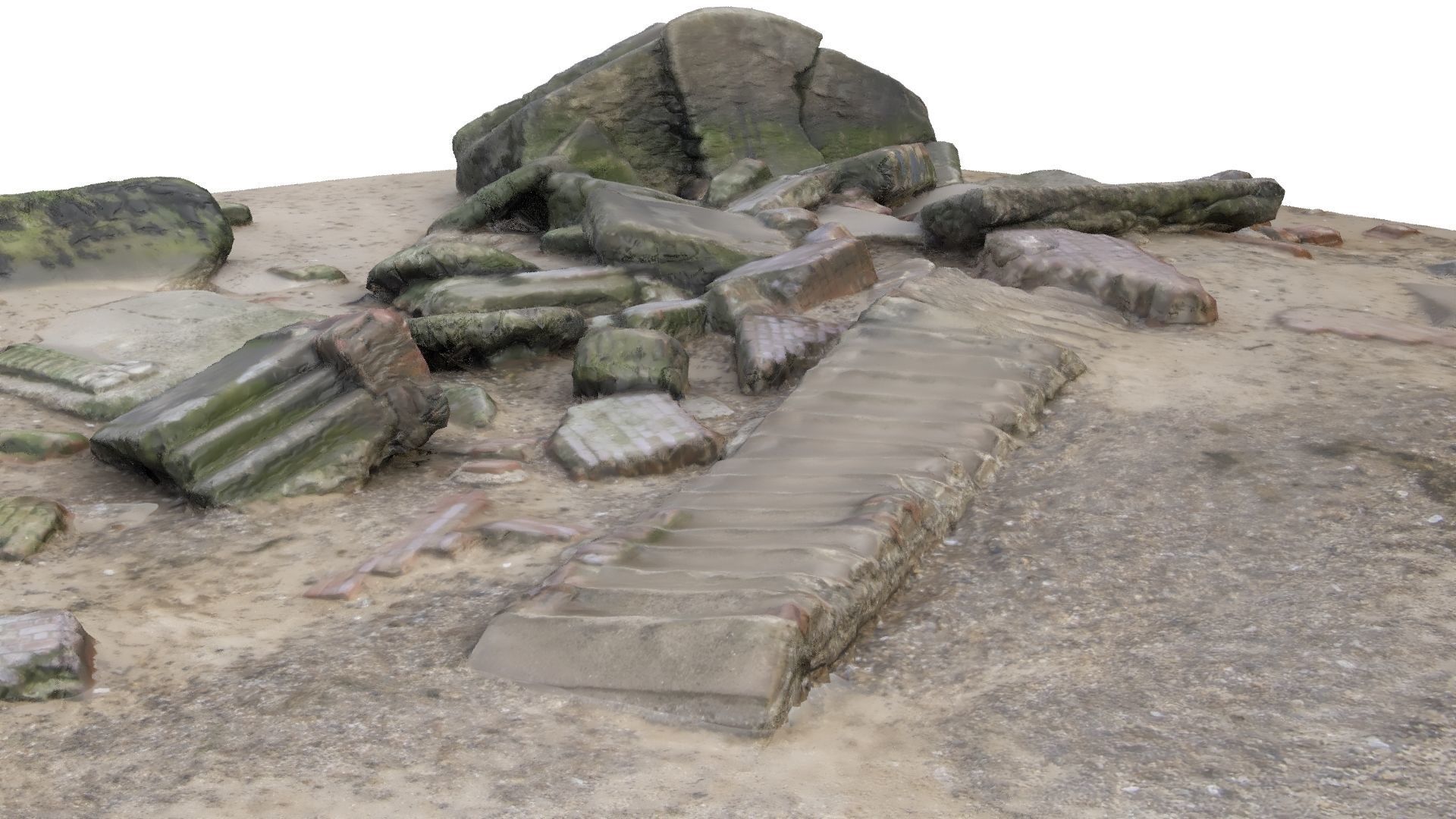 Ruins - High and Low Poly Versions Low-poly 3D model_40