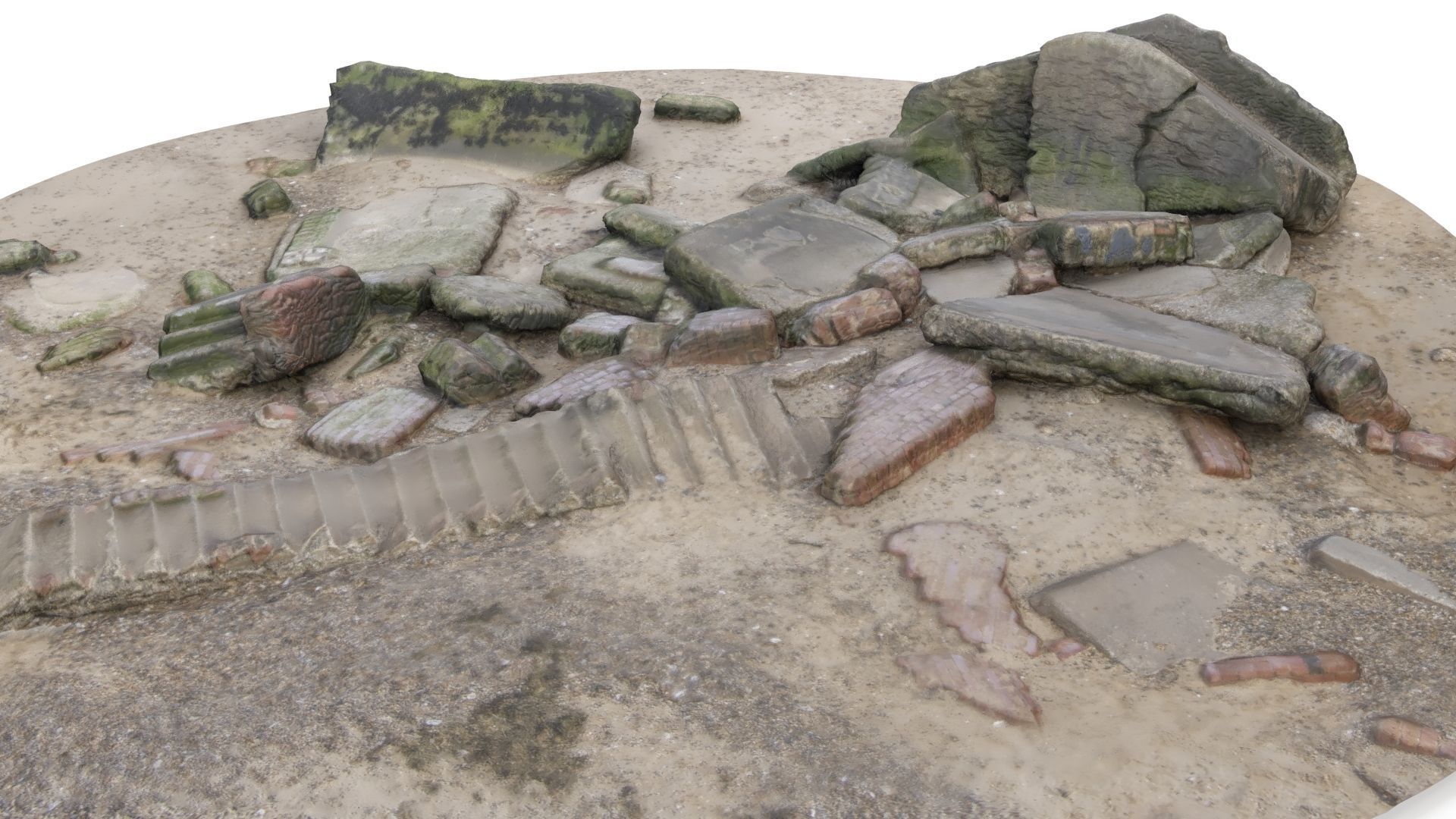 Ruins - High and Low Poly Versions Low-poly 3D model_29