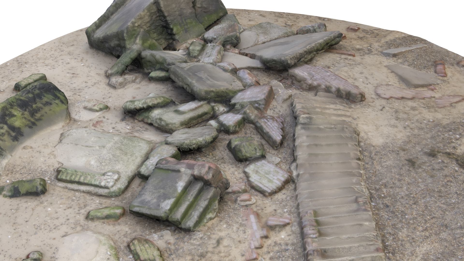 Ruins - High and Low Poly Versions Low-poly 3D model_17