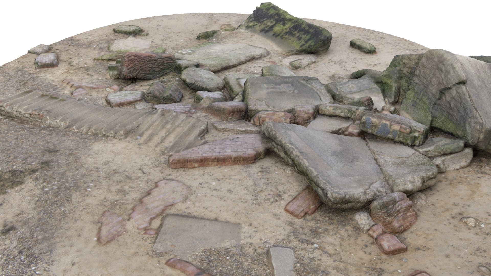 Ruins - High and Low Poly Versions Low-poly 3D model_8