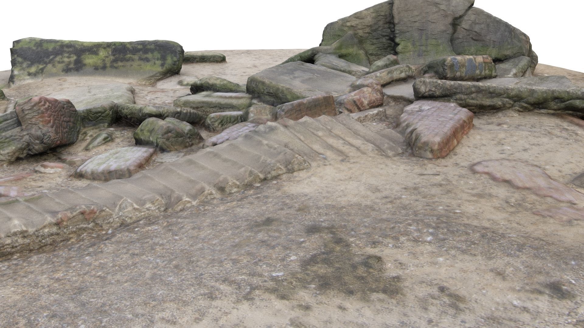 Ruins - High and Low Poly Versions Low-poly 3D model_21