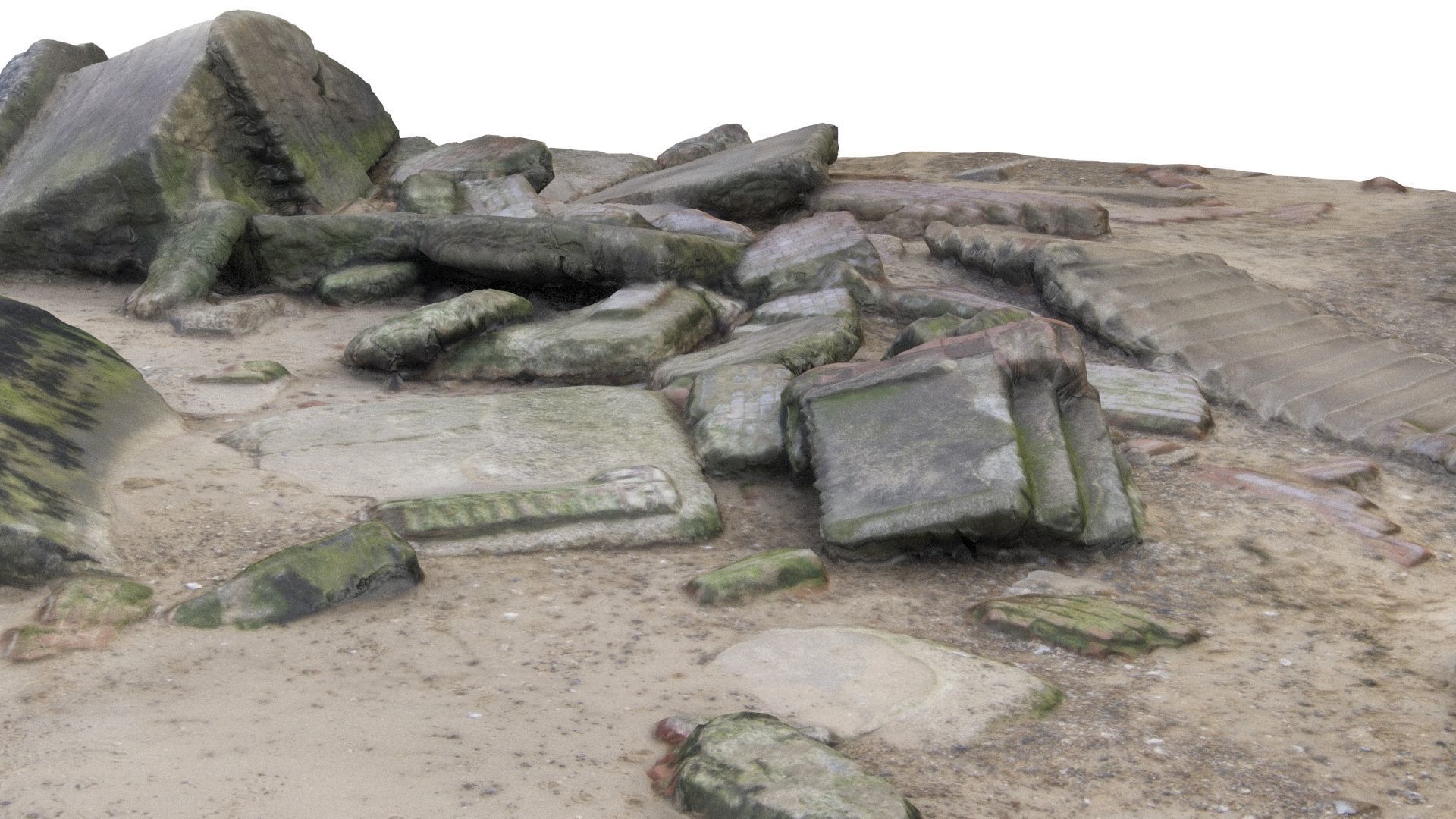 Ruins - High and Low Poly Versions Low-poly 3D model_18