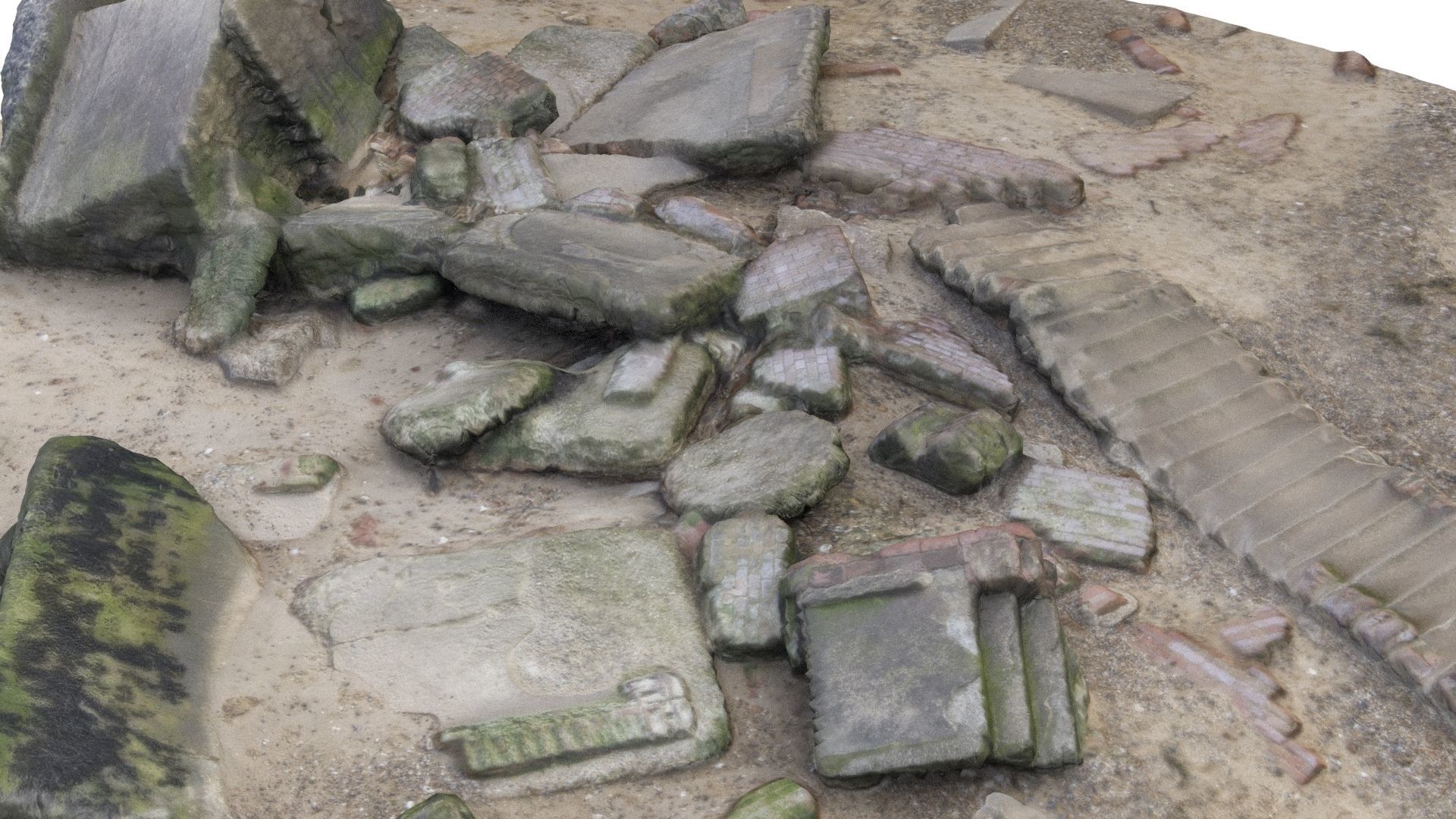 Ruins - High and Low Poly Versions Low-poly 3D model_5