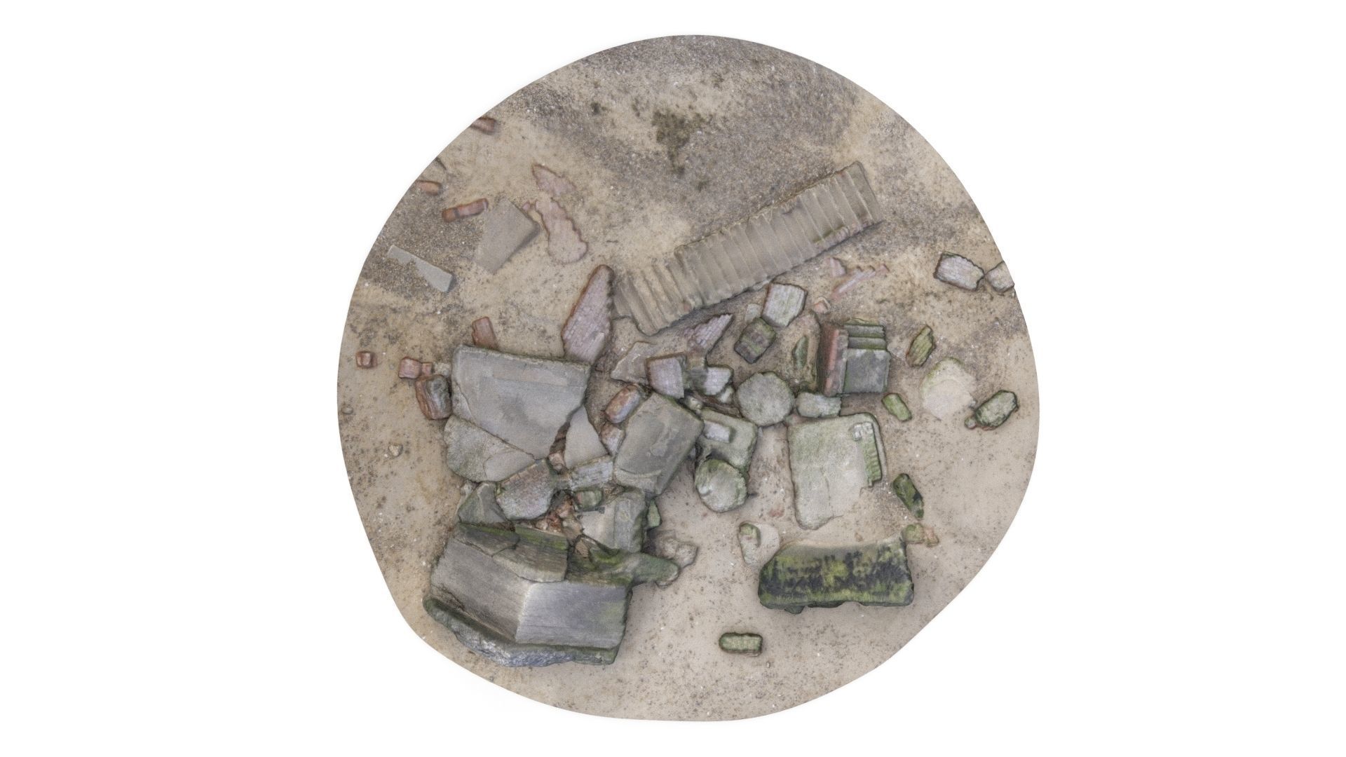 Ruins - High and Low Poly Versions Low-poly 3D model_1