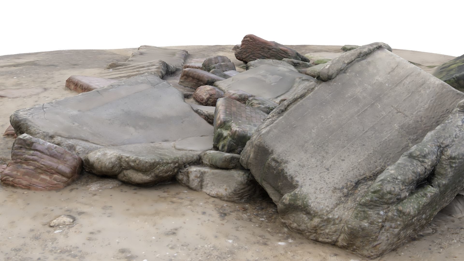 Ruins - High and Low Poly Versions Low-poly 3D model_33