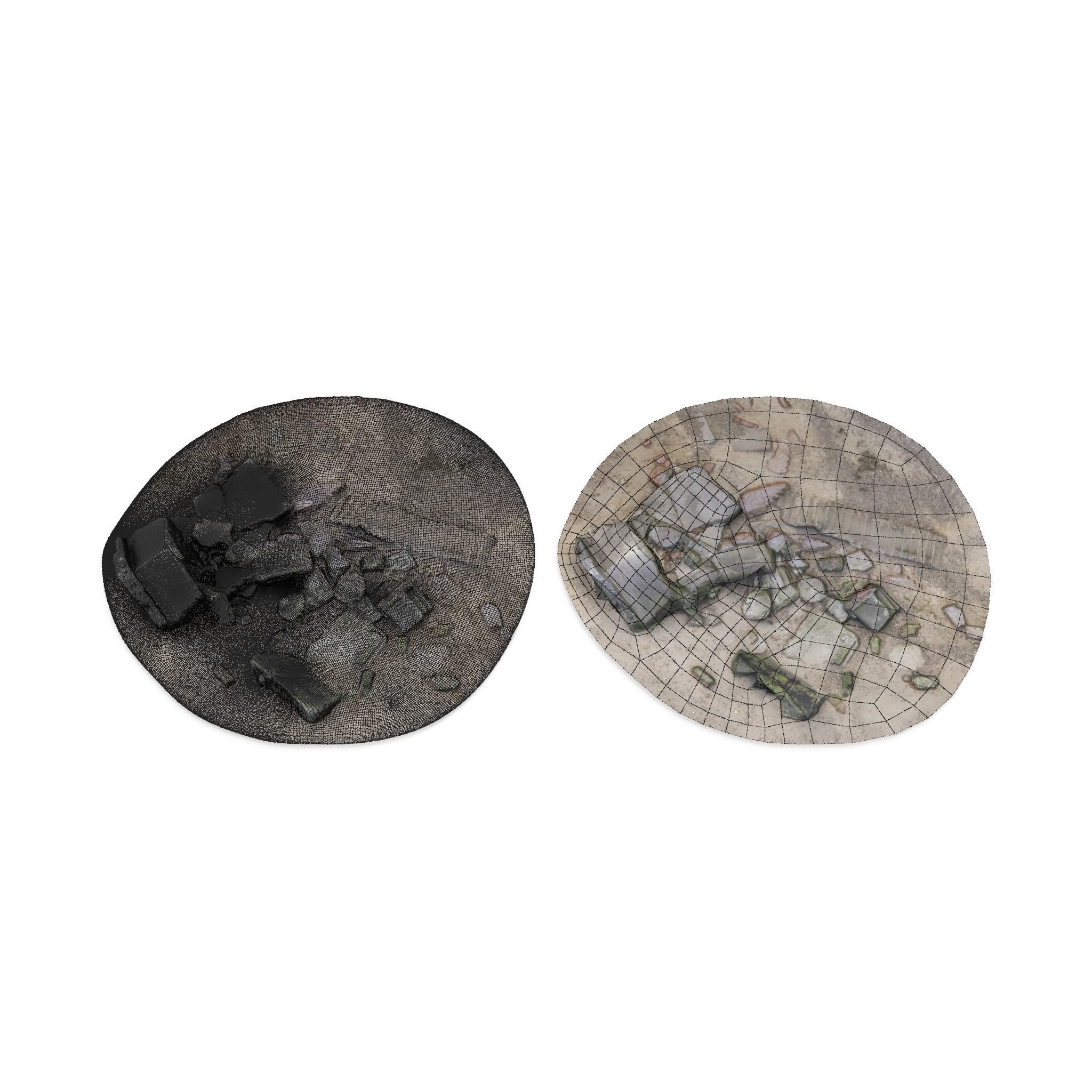 Ruins - High and Low Poly Versions Low-poly 3D model_44