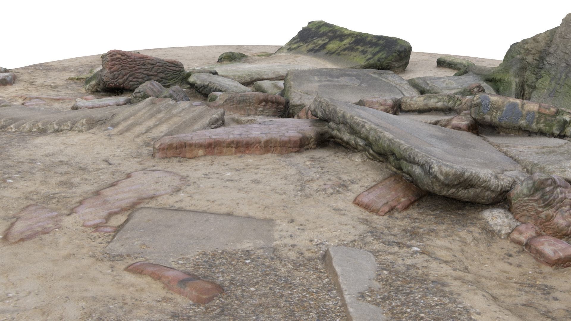 Ruins - High and Low Poly Versions Low-poly 3D model_10