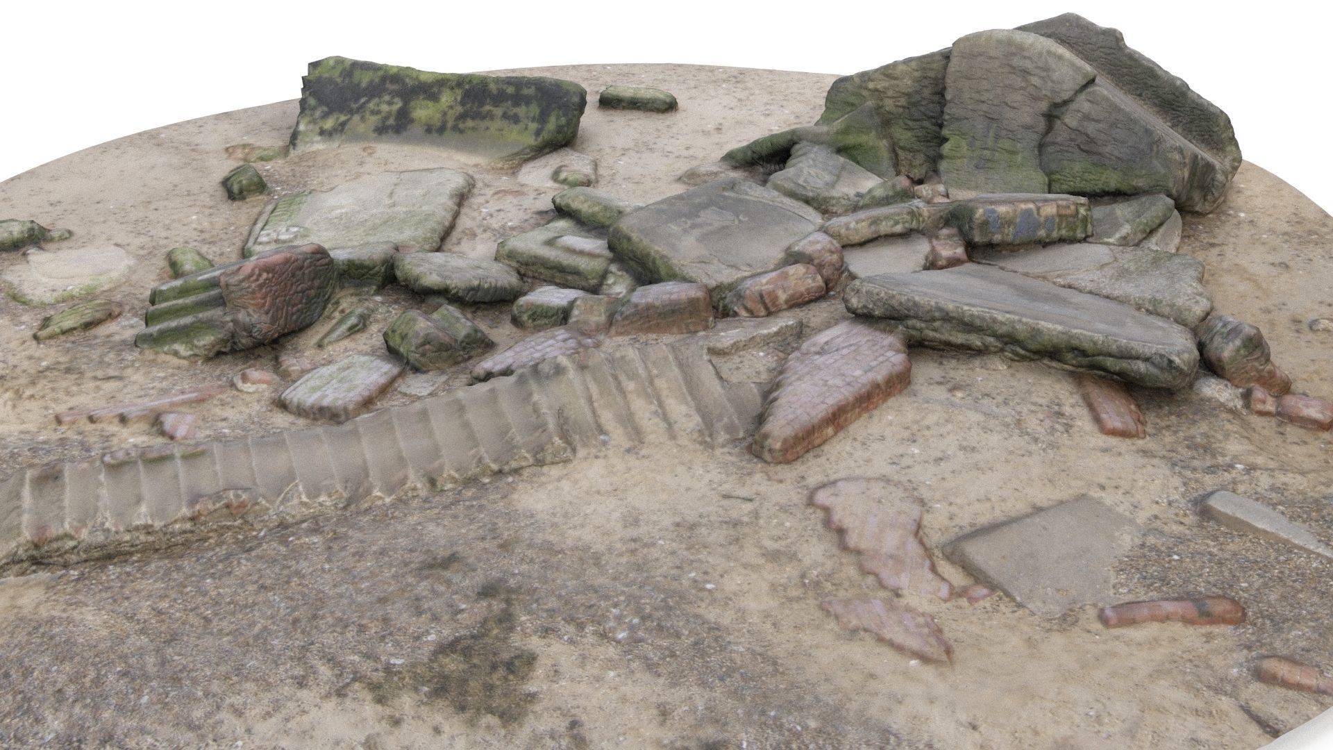 Ruins - High and Low Poly Versions Low-poly 3D model_7