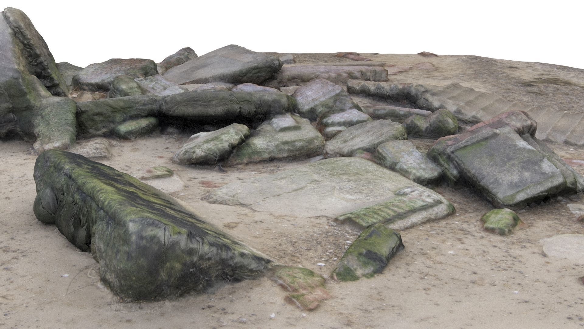 Ruins - High and Low Poly Versions Low-poly 3D model_15