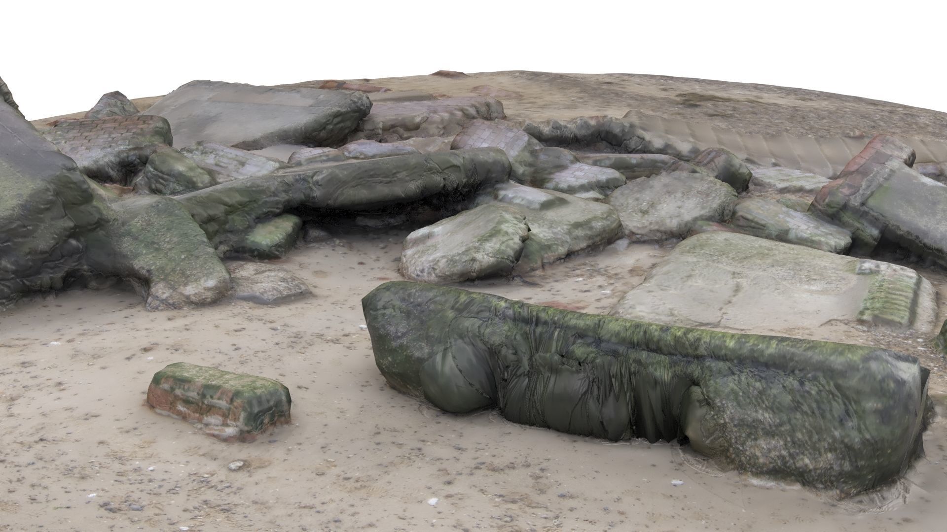 Ruins - High and Low Poly Versions Low-poly 3D model_39