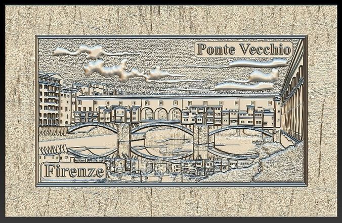 Ponte Vecchio Firenze for Embossing Hot foil Technique 3D print model