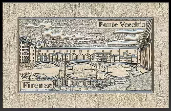 Ponte Vecchio Firenze for Embossing Hot foil Technique