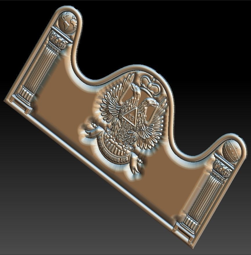 Scottish Rite 33rd Degree Wings Up Masonic for CNC 3D Router 3D print model_3
