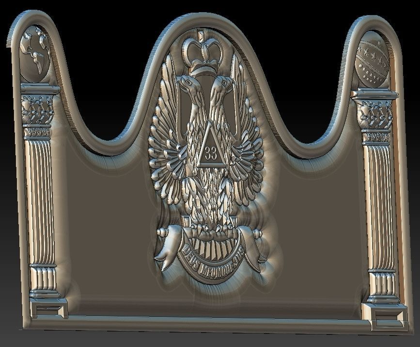 Scottish Rite 33rd Degree Wings Up Masonic for CNC 3D Router 3D print model_5