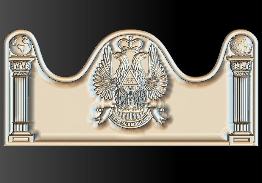Scottish Rite 33rd Degree Wings Up Masonic for CNC 3D Router 3D print model_2