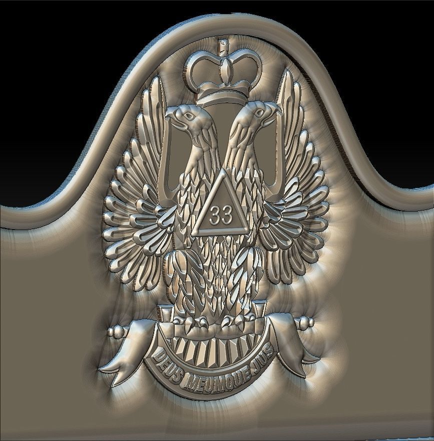 Scottish Rite 33rd Degree Wings Up Masonic for CNC 3D Router 3D print model_6