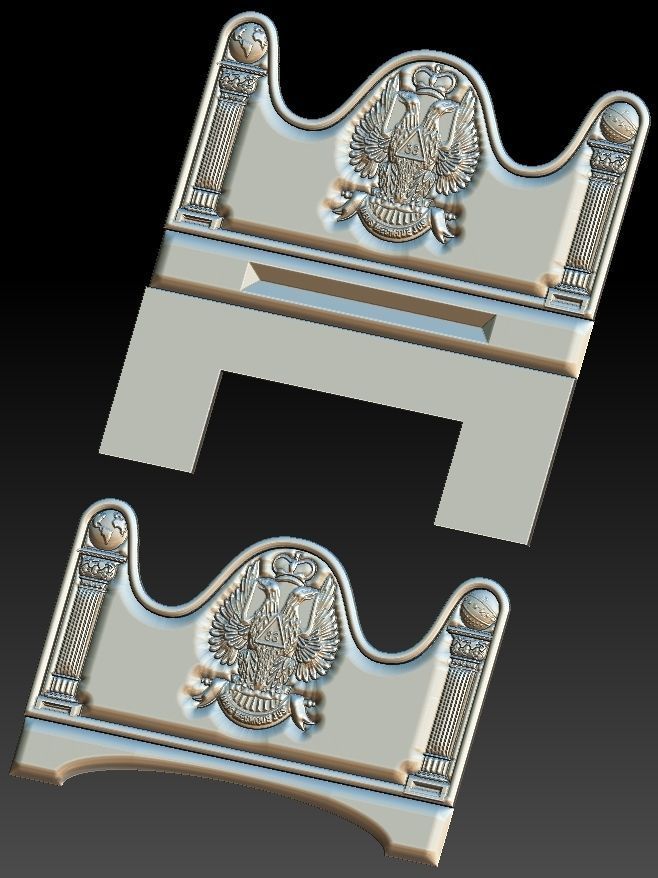 Scottish Rite 33rd Degree Wings Up Masonic for CNC 3D Router 3D print model_1