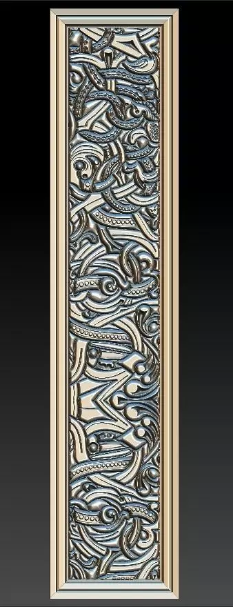 Decorative basorelief with picture frame for CNC 3D Router 3D print model