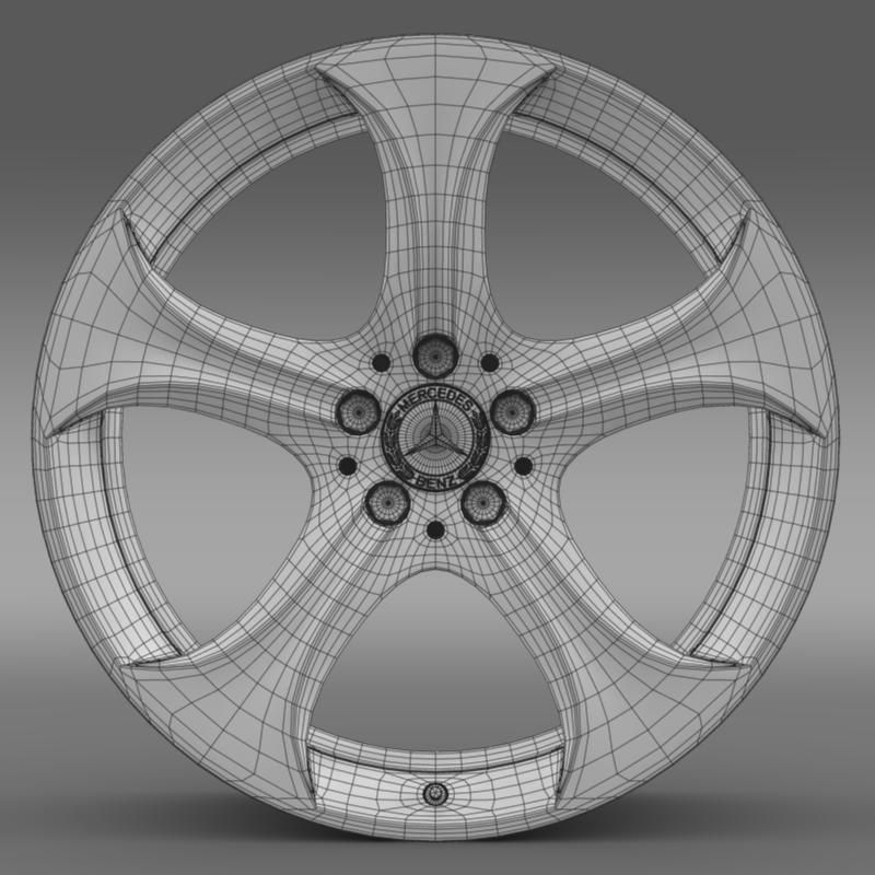 Mercedes Benz S 400 hybrid rim 3D model_6