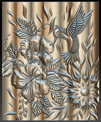 Hummingbird with long beak for CNC 3D Router 3D print model