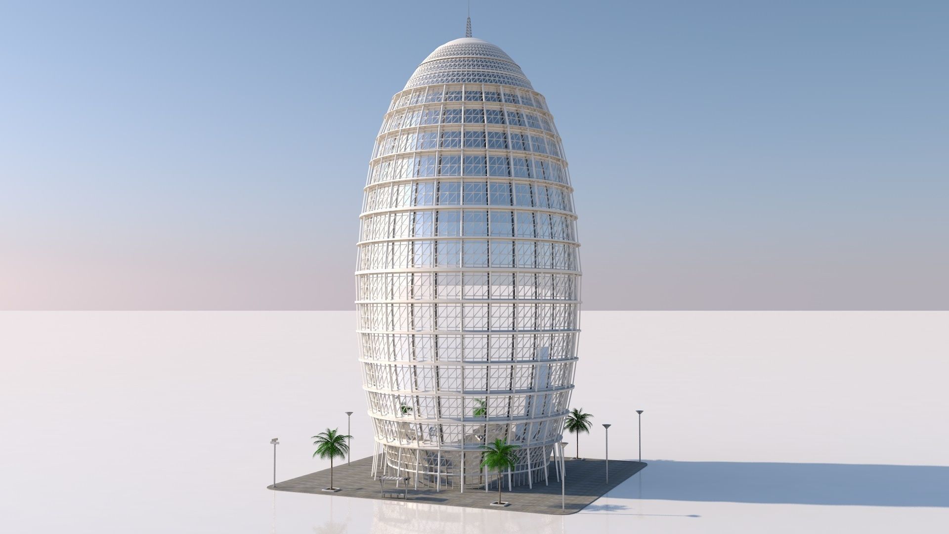 futuristic skyscrapers 3D model_6