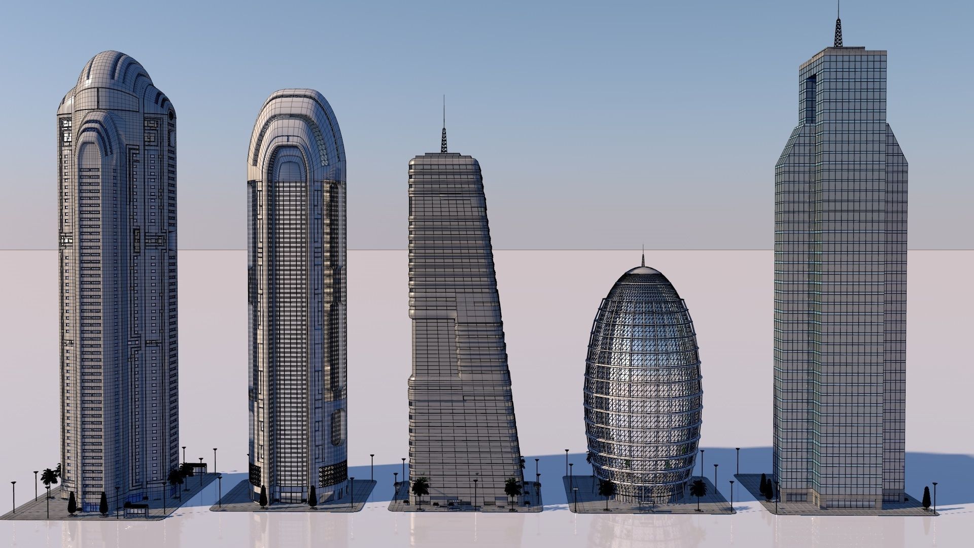 futuristic skyscrapers 3D model_10