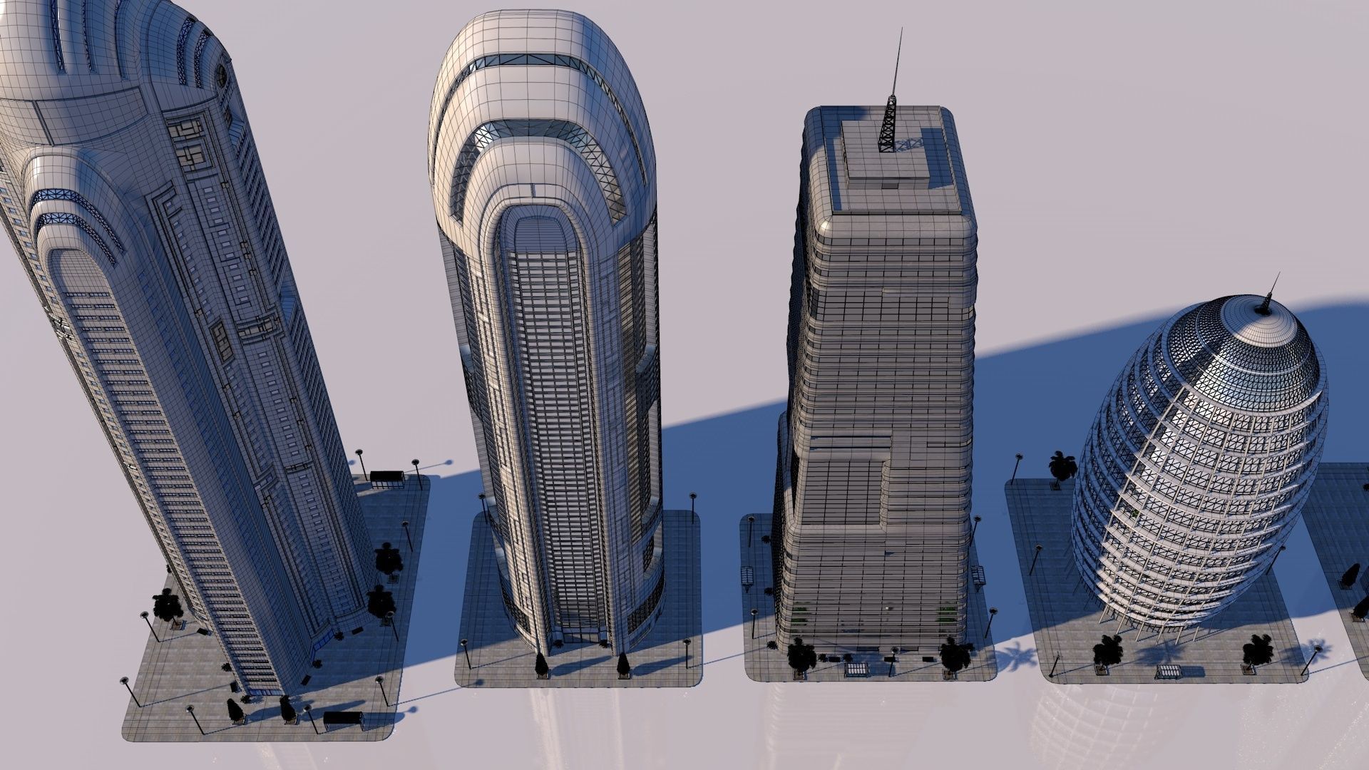 futuristic skyscrapers 3D model_9