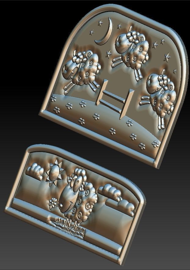 Seep Headboard Bed Model for CNC 3D Router 3D print model_1